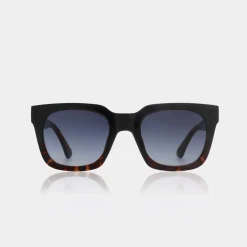 A.KJAERBEDE Nancy Black Demi Tortoise