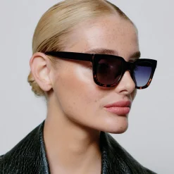 A.KJAERBEDE Nancy Black Demi Tortoise