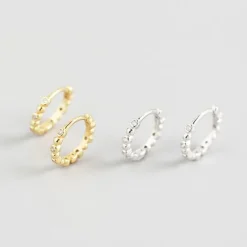 AND COPENHAGEN Shiny Dot Hoops Sølv