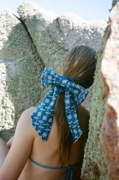BECK SÖNDERGAARD Angela Denim Bow Scrunchie Coronet Blue