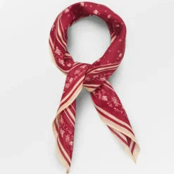 BECK SÖNDERGAARD Fleur Cotta Scarf Tibetan Red