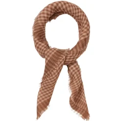 BECK SÖNDERGAARD Gingham Wica Scarf Mocha Brown