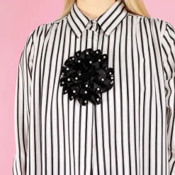 BLACK COLOUR Bckimmi Mega Flower Broche Sort