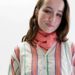 BLACK COLOUR Bckitty Triangle Scarf Coral Pink