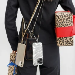 BLACK COLOUR Bclori Beaded Phone Chain Hvid