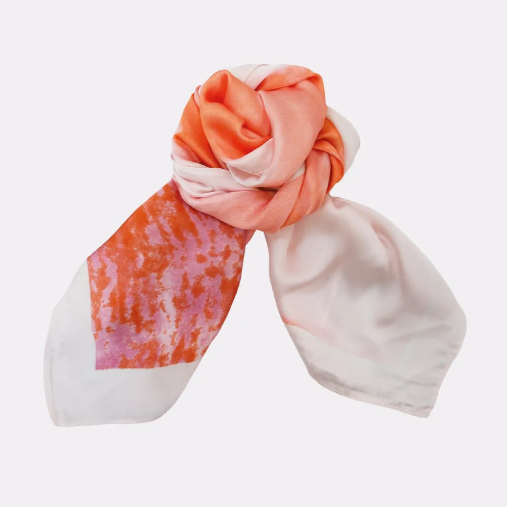 BLACK COLOUR Seawave Mini Scarf Orange/Rose