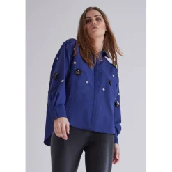 BRUUNS BAZAAR Chrisoula Beia Shirt Dark Blue