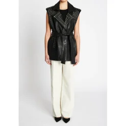 BRUUNS BAZAAR Clove Zhoa Leather Waistcoat Sort