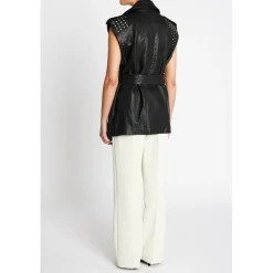 BRUUNS BAZAAR Clove Zhoa Leather Waistcoat Sort