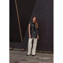 BRUUNS BAZAAR Clove Zhoa Leather Waistcoat Sort