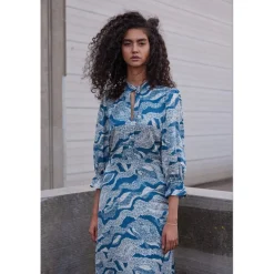 BRUUNS BAZAAR Floret Clarenas Dress Blue Lace