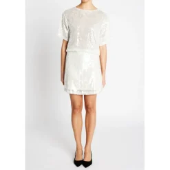 BRUUNS BAZAAR Mossrose Ginia Blouse Hvid Sølv