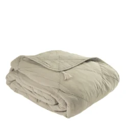 C'EST BON Bedspread Cotton w/linentassels, Linen, 240x260 Cm