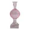 C'EST BON Høj krystal stage på fod med graveringer, pink, 25 cm