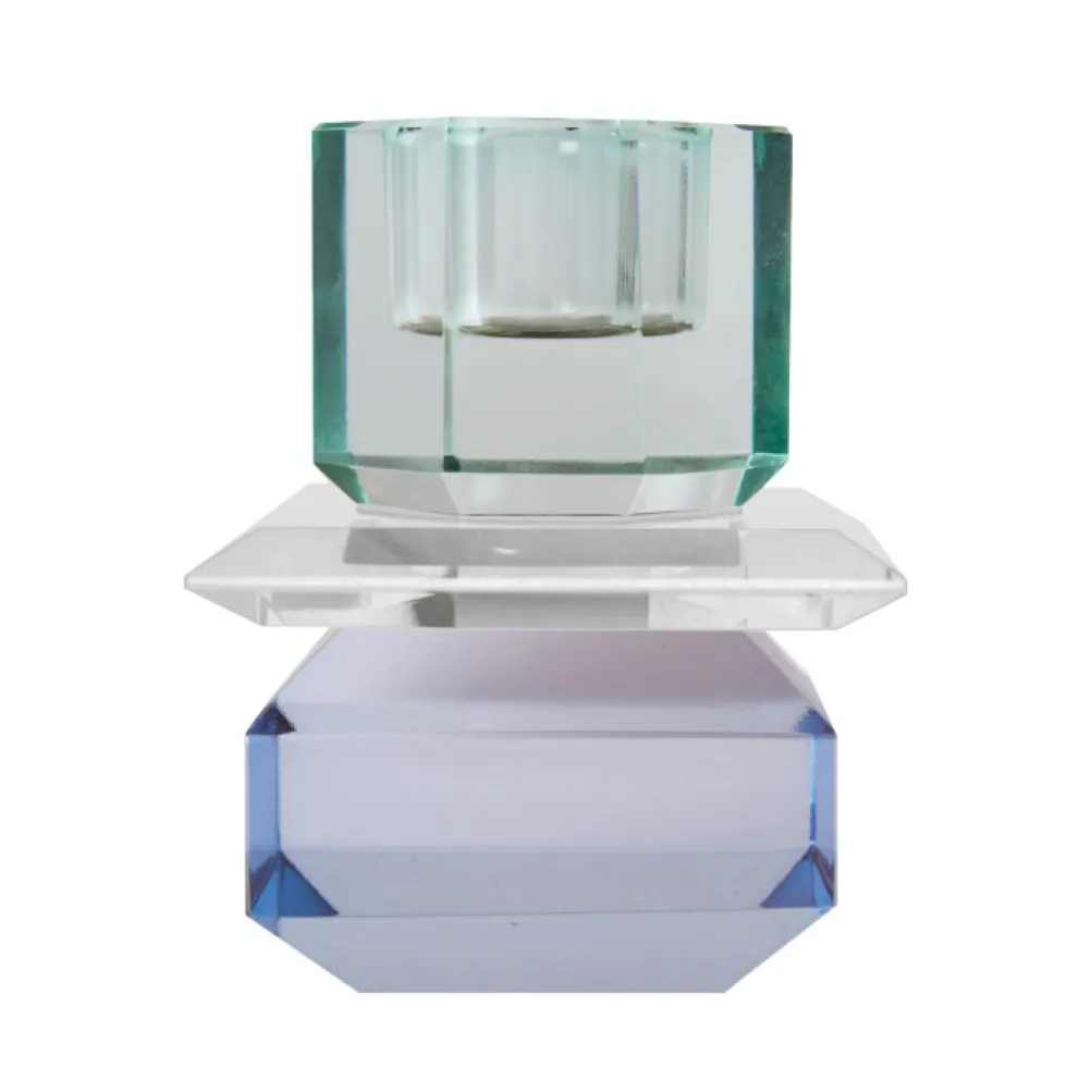 C'EST BON Lysestage 301.972.94 Mint/blå 8,5x7x7 cm.