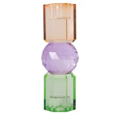 C'EST BON Lysestage 301.963.98 Mint/violet/brun 16,5x6 cm.