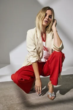 CO' COUTURE Amina Crease Pant Red