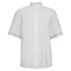 CO' COUTURE Kellise Embroidery SS Shirt Hvid