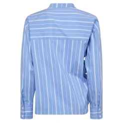 CO' COUTURE Shira Stripe Bow V-Blouse Pale Blue