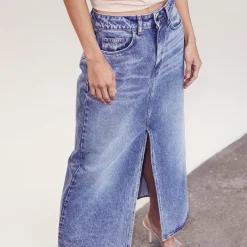 CO' COUTURE Vika CC Slit Denim Skirt