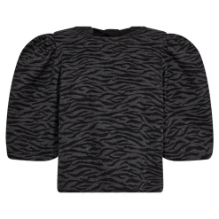 CO' COUTURE Zebra Bow Blouse Black