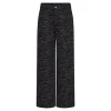 CO' COUTURE Zebra Grey Wide Pants Black
