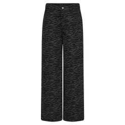 CO' COUTURE Zebra Grey Wide Pants Black
