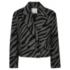 CO' COUTURE Zuri Zebra Crop Jacket Dark Grey