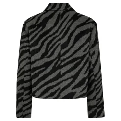 CO' COUTURE Zuri Zebra Crop Jacket Dark Grey