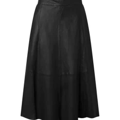 DEPECHE Elionor Leather Skirt Sort