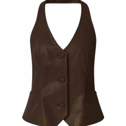 DEPECHE Kimmi Vest Dark Chocolate