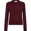 HAUTE L'AMITIÉ Premiere LS Polo Knit Amarone