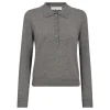 HAUTE L'AMITIÉ Premiere LS Polo Knit Mid Grey