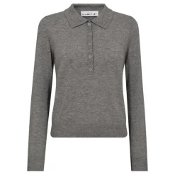 HAUTE L'AMITIÉ Premiere LS Polo Knit Mid Grey