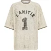 HAUTE L'AMITIE Lace Football Tee Pearl
