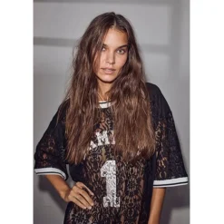 HAUTE L'AMITIE Lace Football Dress Black