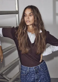 HAUTE L'AMITIE Piccolo Polo Rib Knit Mocca