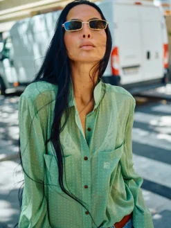 HEYANNO Devotion Silk Shirt Watergrass