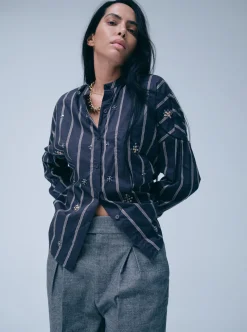 HEYANNO Trace Stripe Shirt Major Brown