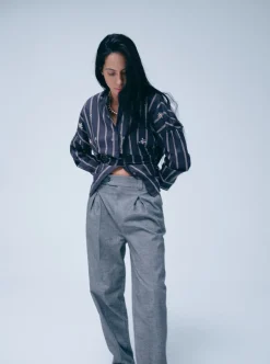 HEYANNO Trace Stripe Shirt Major Brown