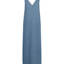 IVY COPENHAGEN Uta Distressed Maxi Dress Wash Mid Blue