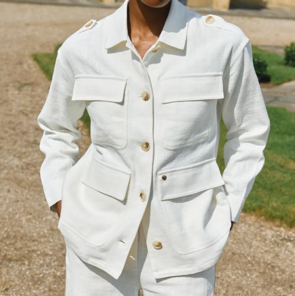 MOS MOSH Alfea Ramie Jacket Ecru