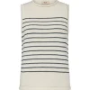 MOS MOSH Aubin Sl Stripe Knit Top Ecru