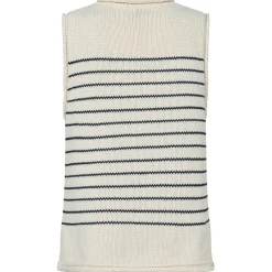 MOS MOSH Aubin Sl Stripe Knit Top Ecru