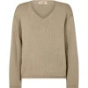 MOS MOSH Bine LS V-Neck Knit Sesame
