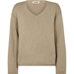 MOS MOSH Bine LS V-Neck Knit Sesame