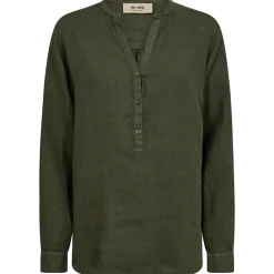 MOS MOSH Danna Linen Blouse Dusty Olive