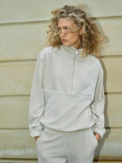 MOS MOSH Ello Zip Sweatshirt Feather Gray