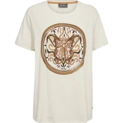 MOS MOSH Fiona O-ss Embroidery Tee Ecru