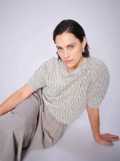 MOS MOSH Karin Marisol SS Linen Knit Shadow